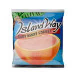 Packaging Ruby Berry Island Way – sorbet fruits rouges en coque d’orange