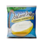 Emballage du sorbet Zesty Lemon Island Way – citron glacé dans sa coque