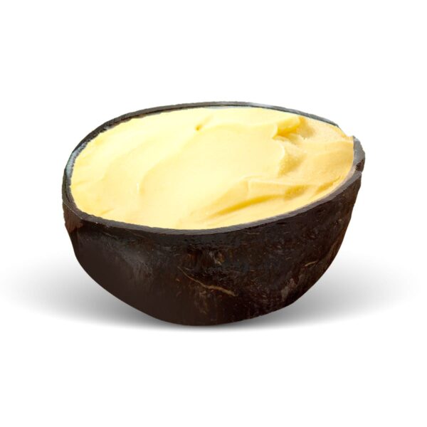 Sorbet Mango Coconut Island Way servi dans une coque de noix de coco naturelle