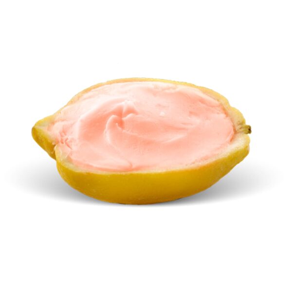Sorbet Pomegranate Lemon Island Way servi dans une coque de citron naturelle